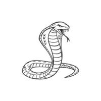 Cobra snake coloring page vector