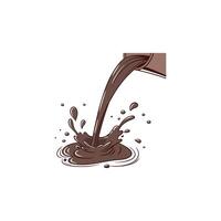 Chocolate pouring from a container vector