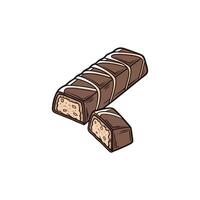 A chocolate bar with a piece missing vector