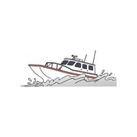 A boat is moving through the water vector