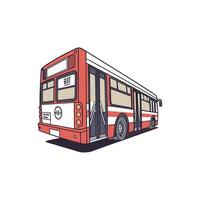 A red and white bus on a white background vector