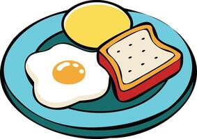 A classic breakfast plate with scrambled eggs toast vector