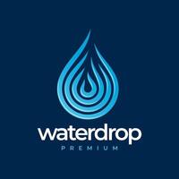 Water drop Logo design template Linear style vector