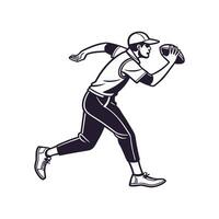 Baseball player throwing the ball vector