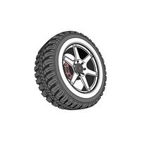 An illustration of a tire with a tire tread vector