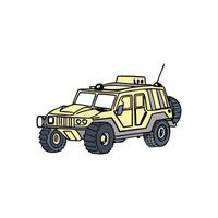 A cartoon vehicle with a large front end vector