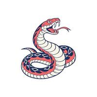 A red and blue snake with a long tongue vector