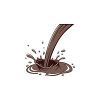 Chocolate pouring into a puddle of liquid vector