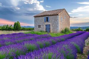 Lavender field in provence, france photo