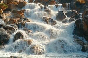 Waterfall in the mountains photo