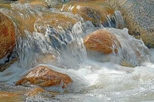 Water flowing over rocks in a stream photo