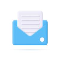 Mail envelope icon with document. vector