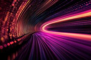 Abstract light trails on a dark background photo