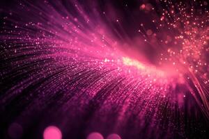 A pink fiber optic cable with sparkles photo
