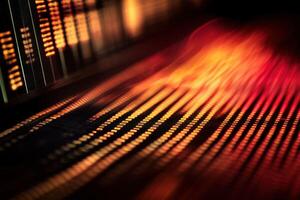A close up of a computer screen with a red light photo