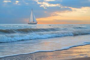 A sailboat in the ocean photo