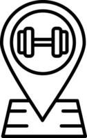 Gym Location Line Icon vector