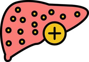 Liver Line Filled Icon vector