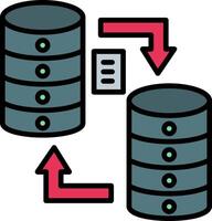 Data Migration Line Filled Icon vector