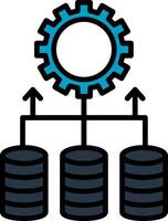 Data Integration Line Filled Icon vector