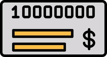 Cheque Line Filled Icon vector