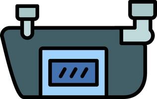Sun Visor Line Filled Icon vector