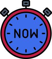 Now Line Filled Icon vector