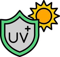 UV Protection Line Filled Icon vector