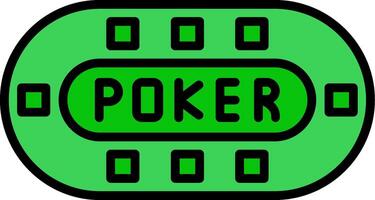 Poker Table Line Filled Icon vector