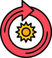 Sun Line Filled Icon vector