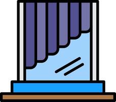 Window Shade Line Filled Icon vector