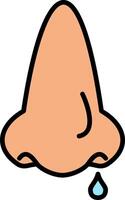 Nose Line Filled Icon vector