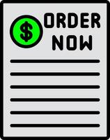 Order Now Line Filled Icon vector