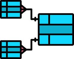 Data Model Line Filled Icon vector