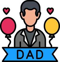 Fathers Day Line Filled Icon vector