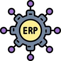 Erp Line Filled Icon vector