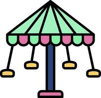 Merry Go Round Line Filled Icon vector