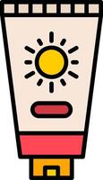 Sun Cream Line Filled Icon vector