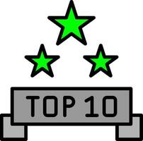Top 10 Line Filled Icon vector