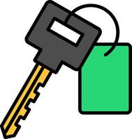 Primary Key Line Filled Icon vector