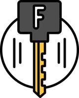 Foreign Key Line Filled Icon vector