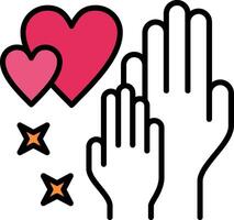 Hands Line Filled Icon vector