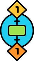 One To One Line Filled Icon vector