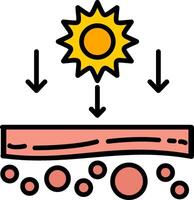Sun Line Filled Icon vector