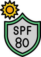 Spf 80 Line Filled Icon vector