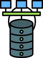 Database Line Filled Icon vector