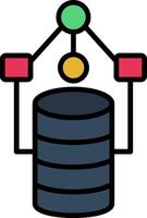 Data Model Line Filled Icon vector