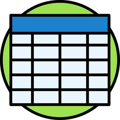 Table Line Filled Icon