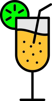 Cocktail Line Filled Icon