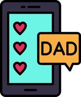 Message Line Filled Icon vector